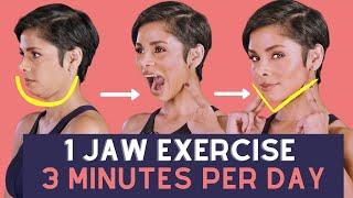 ONE JAW EXERCISE for THREE MINUTES per day to get a FIRM FACE