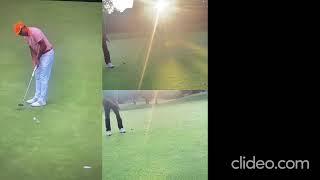 Rickie Fowler play off winning putt imitation  against Collin Morikawa and Canadian Adam Hadwin