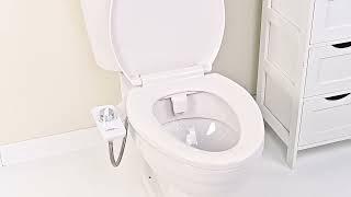 Ultra-Slim Non-Electric Dual Nozzle Bidet Attachment - LIVINGbasics® | Easy & Gentle Cleaning