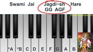 Om Jai Jagdish Hare - Piano Notes Tutorial (Slow Version) for Practice