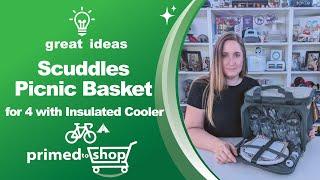 Scuddles Picnic Basket for 4 with Insulated Cooler Product Overview