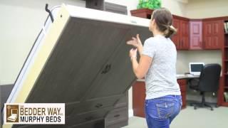 Opening a Vertical Melamine Murphy Bed from the Bedder Way Company