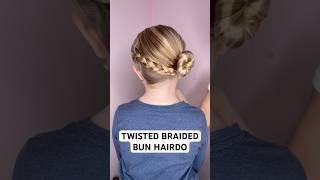 TWISTED BRAIDED BUN | Audrey and Victoria #hairstyle #hairtutorial