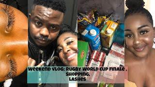 Vlogvember: Ep 1/30| Weekend vlog| Rugby World Cup finale | Cleaning | Lash installation