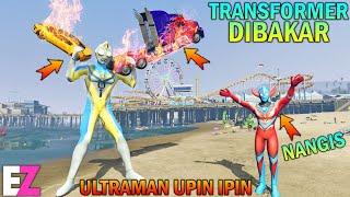 ULTRAMAN UPIN IPIN BAKAR MOBIL TRANSFORMER, ANAK ULTRAMAN NANGIS - GTA 5 BOCIL SULTAN