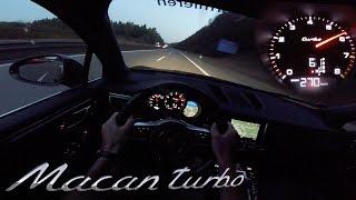 Porsche Macan Turbo POV AUTOBAHN Test Drive ACCELERATION & TOP SPEED 480HP Tuned by RaceChip