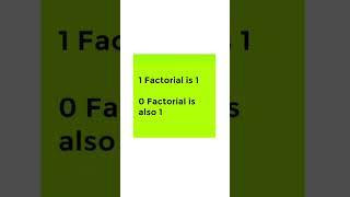 1 factorial is 1, 0 factorial is also 1 #shortyoutube #shorts #short