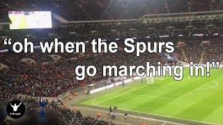 Spurs fans very loud at Wembley vs Man Utd - COYS and Spurs Go Marching In