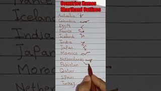 countries shorthand outlines