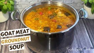 Goat Meat (Aponkyi)Groundnut Soup (Peanut Soup) How to make Groundnut Soup