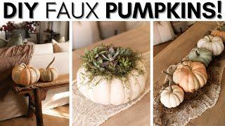 DIY FAUX HEIRLOOM PUMPKINS || DIY PUMPKIN SUCCULENT ARRANGEMENT || RUSTIC FALL DECOR IDEAS