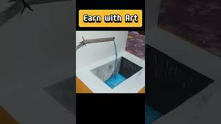 3D pencil Art with colours | Earn with Art | art | Nazir art