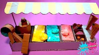 How to make a cardboard Ice Cream Stand- Supermanualidades