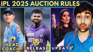 IPL 2025 Update: Mega Auction Rules Change‍| Retained Players Limit | New Coach | KKR, RCB, DC, MI