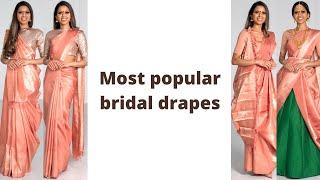 Bridal Saree Draping | Silk Saree Draping in different styles | Tia Bhuva