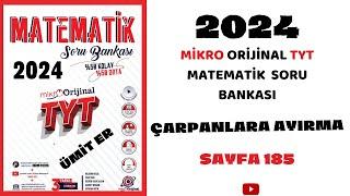 MİKRO TYT SORU BANKASI  |ÇARPANLARA AYIRMA|  Syf 185 | @umiter55  #yks2024 #kamp