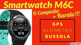 Smartwatch M6C com GPS Bussola Altímetro