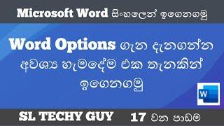 Lesson 17 : Customize Microsoft Word Options - Sinhala | SL TECHY GUY