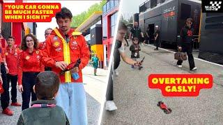 Charles Leclerc signed a kid Ferrari F1 RC toy to make it much faster and it's true (Overtake Gasly)