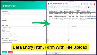 Data Entry With File Upload #appsscript #htmlform