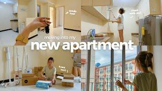 moving vlog  empty condo tour, things i bought for my new apartment, living alone in manila