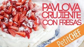 Receta EXPRESS Pavlova crujiente y esponjosa con fresas. Petitchef.es, paso a paso