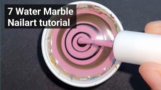 7 Water Marble Nailart at Home || Nailart at Home || Water Marble nails || Tejasvini valvi