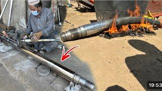 How to Straighten a Bent Hydraulic Cylinder Rod || Rebuilding a Bent Hydraulic Cylinder