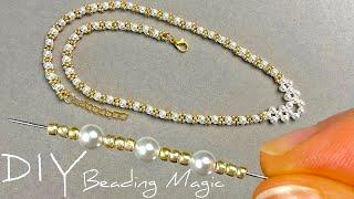 Pearl Necklace Making at Home: Seed Bead Jewelry Making | Easy Beading Tutorials