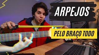 Como Tocar Arpejos na Guitarra | Arpejos por todo o braço (Como tocar arpejo diagonal)