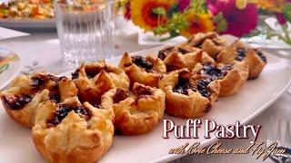 Brie Cheese and Fig Jam Puff Pastry Bites - Delicious Appetizer