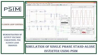 Closed loop simulation of single phase stand-alone inverter using PSIM.