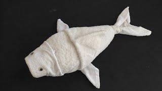 How to Make Dolphin Using Towel | Towel Folding design | Towel animals | Towel art | Towel origami