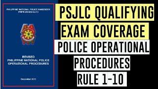 Police Operational Procedures Rule 1-10 (AUDIO) // PNP PSJLC // Qualifying Exam Coverage