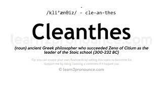 Pronunciation of Cleanthes | Definition of Cleanthes