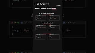 BEST BASIC CSS TIPS