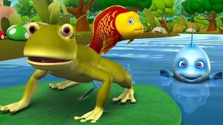 புத்திசாலி தவளை தமிழ் கதை - Clever Frog and Fishes Tamil Story 3D Animated Kids Moral Stories