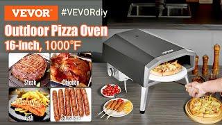 VEVOR Outdoor Pizza Oven, 16-inch, Waterproof Cover, Peel, IR Thermometer, Gas Burner, CSA Listed