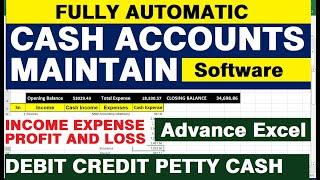 cash accounting software excel || Income Expense Debit Credit Petty Cash Profit and Loss.