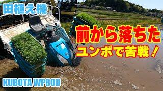 It falls from the front at the rice transplante.. Struggling to rescue at Yumbo [YANMAR Vio]