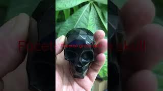 Obsidian skull #faceted #quartz #obsidian #blackgemstone #blackskull #skull #crystalshop #crystalgem