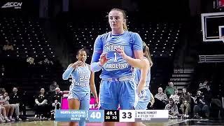 North Carolina's Alyssa Ustby makes basket, is fouled, hits free throw vs. Wake Forest