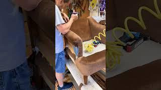 Recovering a Chair Arm #ASMR #Satisfying #Upholstery #upholsterer #upholsterersoftiktok