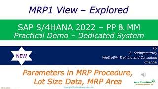 03-16 MRP1 View in Material Master – SAP S/4HANA PP MM Course with Demo