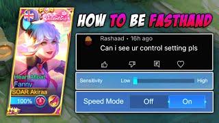 How To Be FASTHAND in Fanny using this PRO SETTINGS !!