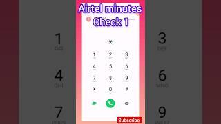 Airtel minutes Check Code 1#Shorts video #SK TECHNOLOGY BANGLA