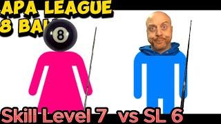 I Played a GIRL! APA League 8 Ball Match! SL 7 vs SL 6