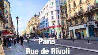 Paris city walks   Rue de Rivoli   Paris, France 4K