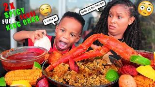 2X SPICY FUFU & EGUSI SOUP KING CRAB SEAFOOD BOIL MUKBANG