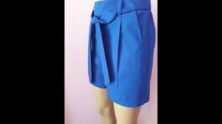 Women's SHORTS with a belt, drawing immediately on the fabric. How to sew DIY {2020}